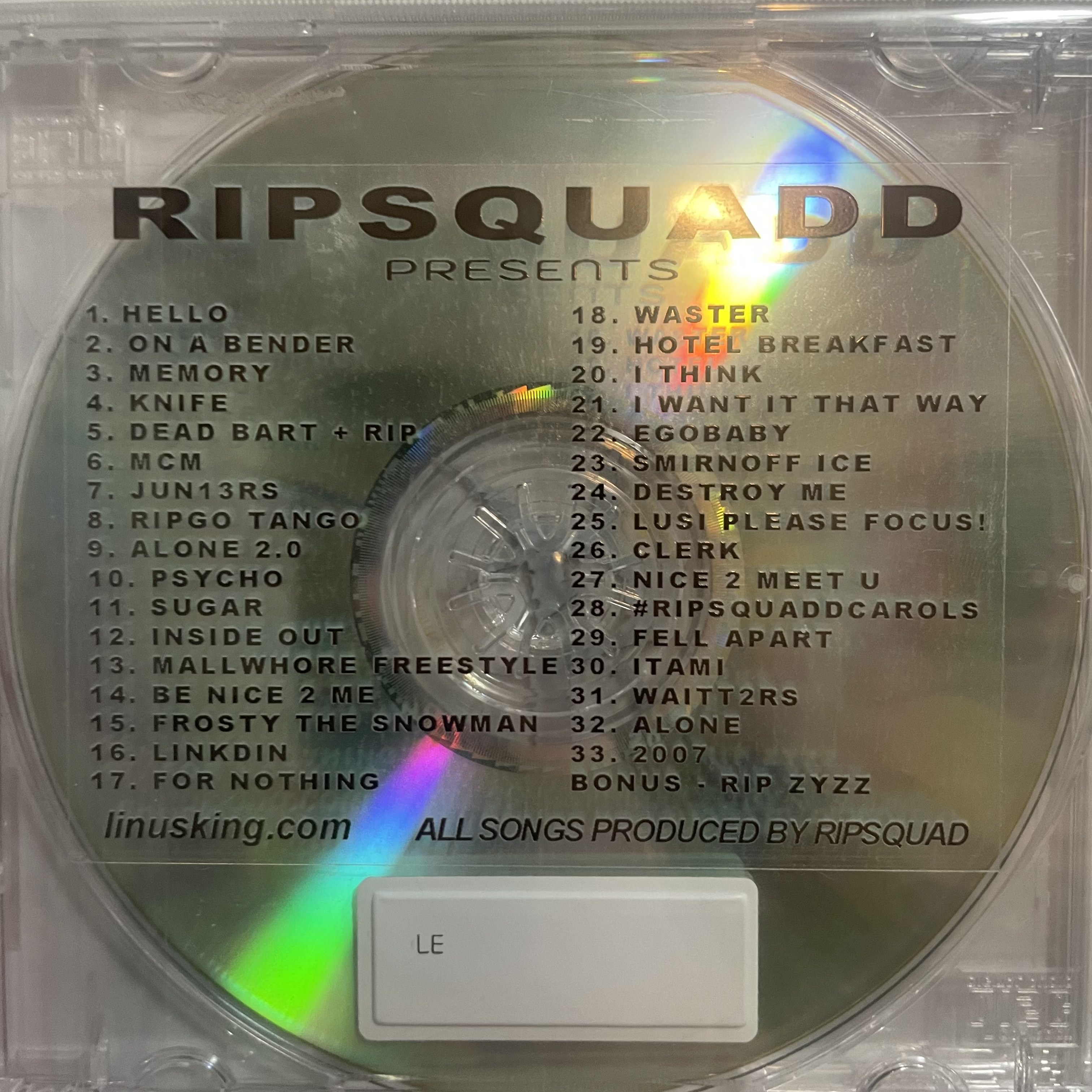 RIPSQUAD CD tracklist